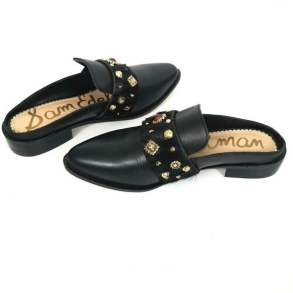 Sam Edelman Laird Black Leather Mules - Picture 4 of 5